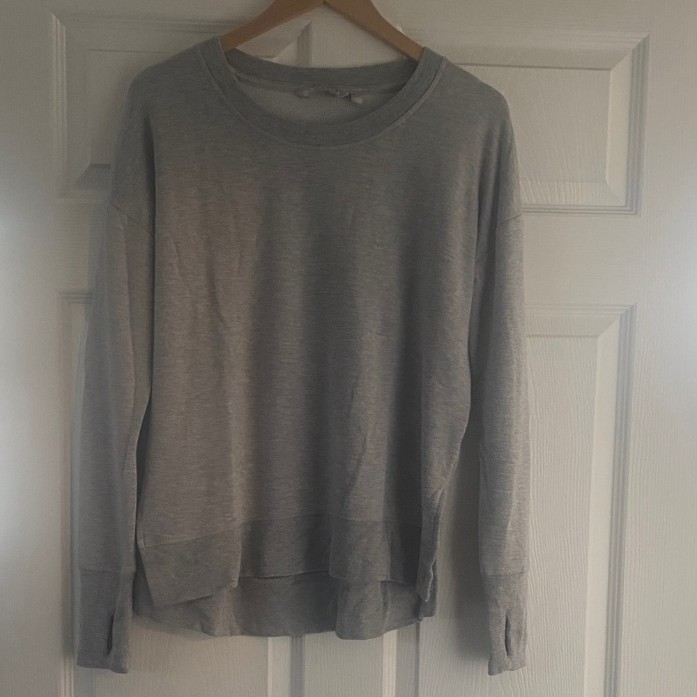 Athleta Light Gray Crewneck Pullover Sweater